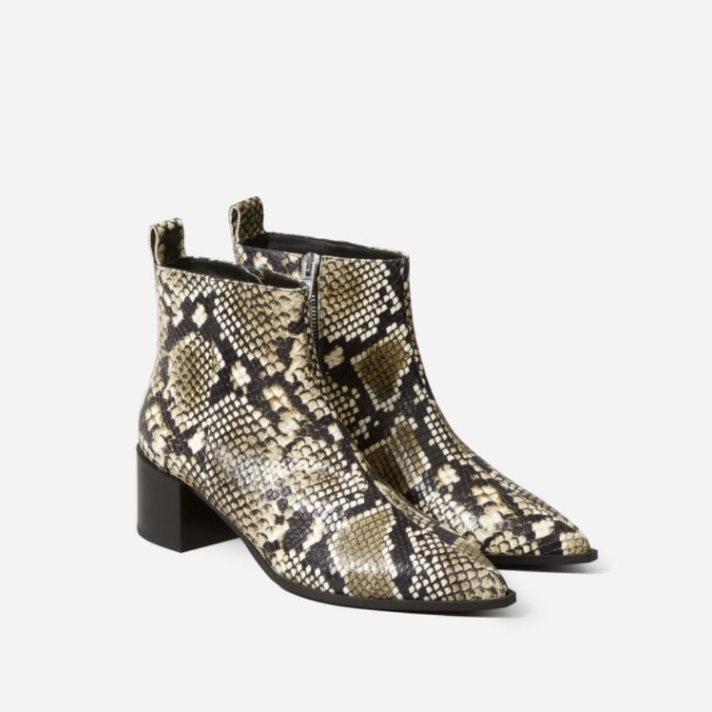 Everlane Snake Boss Boot Ankle Boots 7 Italian Leather